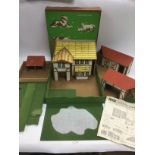 A vintage 'Longacre Farm' playset with farm animal