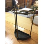 Half moon shaped iron and brass stick stand ,appro