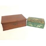 A mahogany box (37x24x12)and a painted box (27x20x