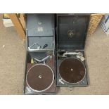 Vintage cased gramophones