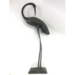 A bronzed figure of a crane, approx height 45.5cm.