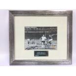 A framed and glazed signed photo of Geoff Hurst sc