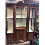 A Edwardian inlaid display cabinet fitted with two