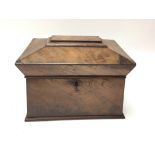 A William VI Mahogany tea caddy. 24cm wide 19cm hi