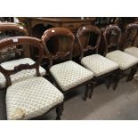 Two sets of Victorian mahogany chairs and one sing