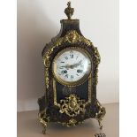 A French Boulle work clock with a white enamel dia