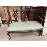 A 2 seater Edwardian upholstered seat parlour sofa