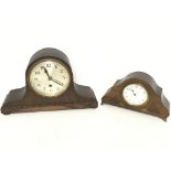 An Edwardian mantle clock and one other clock appr