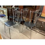A set of chrome chairs, dimensions- 82cm tall appr