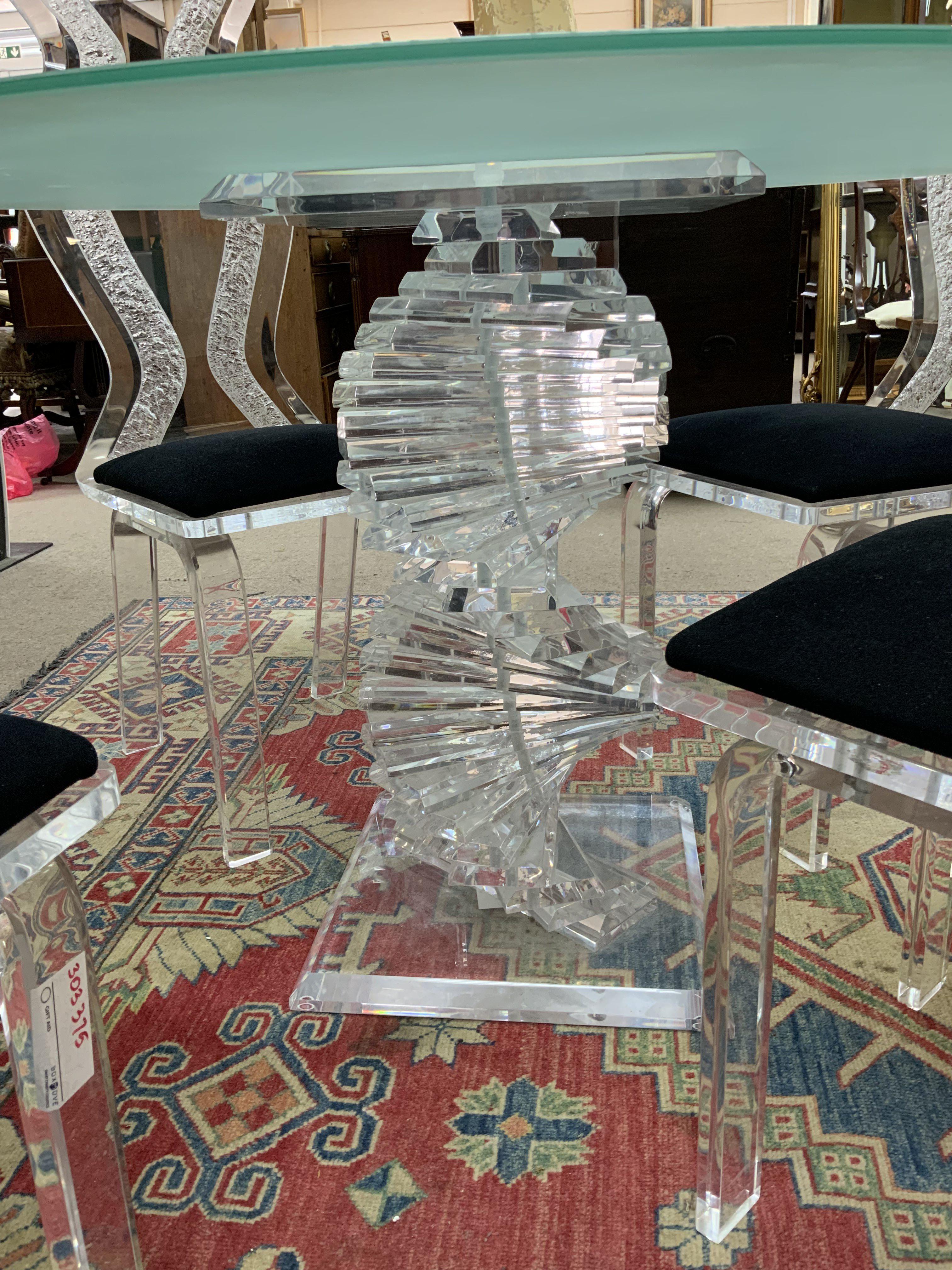 A Modern design Perspex dining table and 4 matchin - Image 2 of 3