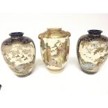 A pair of late 19th century Japanese satsuma vases