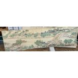 Three large Chinese hand painted wall panels. Each