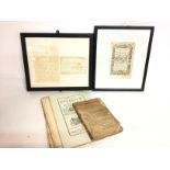 A collection of 16th/18th/19th Century Documents: