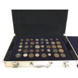 Case of British and World coins including Shilling