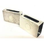 Two heavy silver match box holders, postage cat B