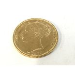 1863 Victoria full gold sovereign. Postage A