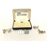 Silver hallmarked cuff links including Tiffany & C