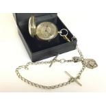 A 1851 Silver Pocket watch, chain & fob. Postage c