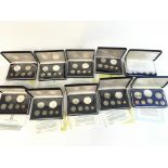 10 assorted coin sets from virgin islands etc. Pos