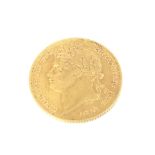 1821 George IV full laureate head sovereign.Postag