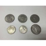 A small collection of us coinage, including one do