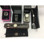 Six dress watches, various makes including Donna K