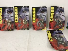 Collection of five carded Congo action figures.. M
