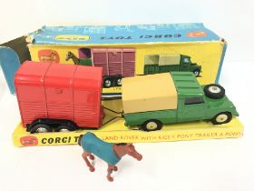 A Boxed Corgi Toys Land-Rover With Rices Pony Trai