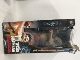 Boxed Texas Chainsaw Action figure. 18â€ Leatherf