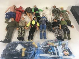 Collection of 13 action figures..Action Man and GI