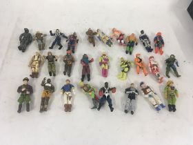 Collection of over 25 Playworn action figures GI J