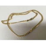 A 9carat gold slab sided necklace weight 15g