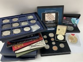 A large collection of commemorative and loose coin