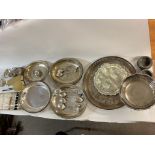 A collection of various silver and silver plated items.