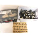 A box of watch spares, repairs and glasses. Postag