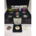 A cased collection of Royal Mint coins plus three