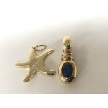 An 18carat gold pendant set with a sapphire weight