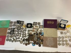 Collection of various coinage and commemorative tokens including 6 Great British and Northern