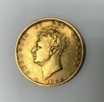 1830 George IV full shield back sovereign (A)