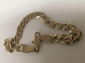 A 9carat gold slab sided bracelet weight 5g