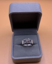 A heavy platinum and 0.53 cluster diamond ring. Si