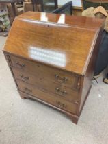 An Edwardian Mahogany inlaid three drawer Bureau,