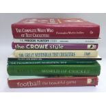 Eight signed sporting books. Names include Freddie