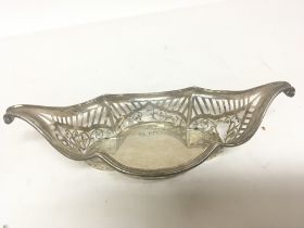 A silver dish with shaped and pierced sides London