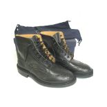 Trickers Stow Black Dainite Brogue Boots, size 8.5