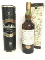 A boxed bottle of Glenfiddich Pure Malt Scotch Whi