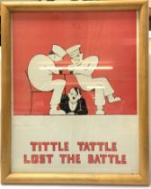 1940s framed Original WWII TITTLE TATTLE LOST THE