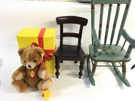 A Steiff teddy bear petsy with squeaker in box and