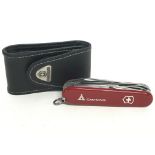 Swiss army camping tool, comes in a Victorinox lea