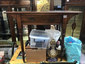 A Edwardian mahogany side table with single drawer and turned legs